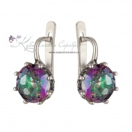 Серьги серебряные с мистиком (Новинка) 8495/1