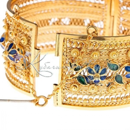 Серебряный браслет с горячей эмалью, серия Богемия