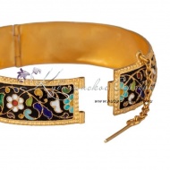 Серебряный браслет с эмалью и позолотой