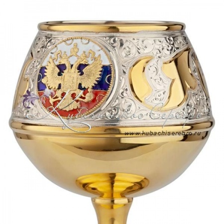 Бокал под бренди эмалью серия Россия на 190 мл