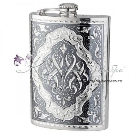 Фляга с чернением на 180 мл, крышка с креплением! , арт №8192 Фляга с чернением на 180 мл, крышка с креплением!