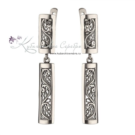 Серьги филигранные из серебра