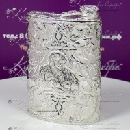 Фляга серебряная "Скорпион" на 260 мл  3197/1