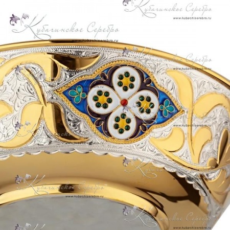 Тарелка глубокая с эмалью на 600 мл, серия Версаль 