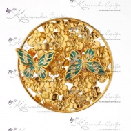 Ионизатор воды позолоченный "Бабочка" с эмалью  6942/1