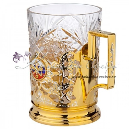 Подстаканник с эмалью серия Россия