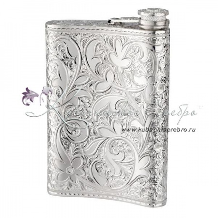Фляга из серебра Элегия на 300 мл 