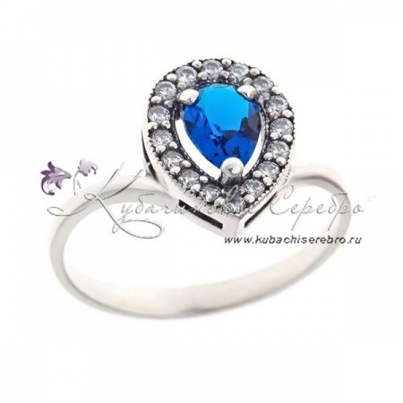 Кольцо серебряное Капелька