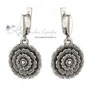 Серьги серебряные "Роза" 4491