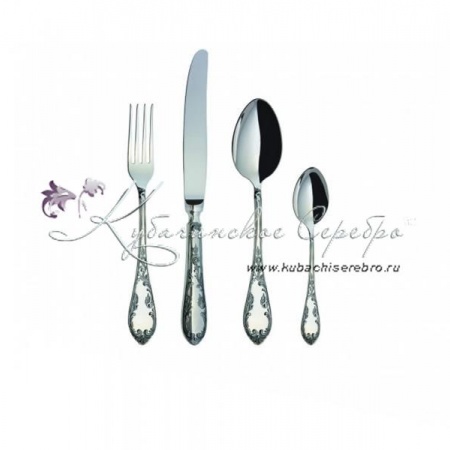 Набор 4 М-18  Набор 4 М-18 Посольский столовый, серебро с чернением