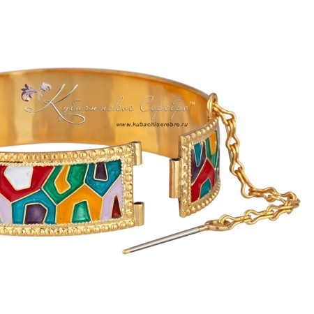 Браслет с цветной горячей эмалью 