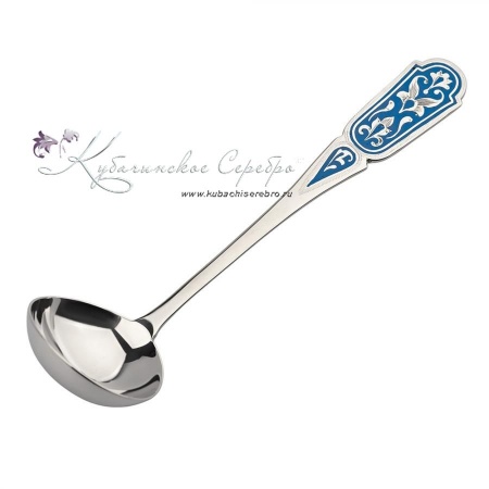 Ложка для сахара или варенья с голубой холодной эмалью (Новинка)
