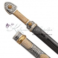 Кинжал серебряный с позолотой и чернью, 49 см , арт №6075