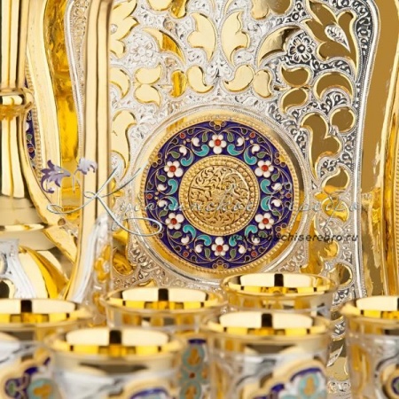 Сервиз коньячный с горячей эмалью 