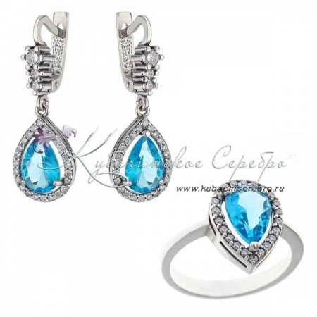 Комплект серебряный Капелька