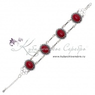 Серебряный браслет с кораллом 3320/5