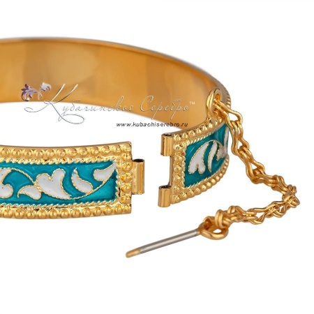 Браслет с бирюзовой эмалью
