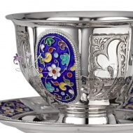 Чайная пара с горячей эмалью на 200 мл, арт №6433