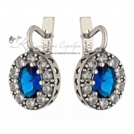 Серьги из серебра с синими камнями 2267  