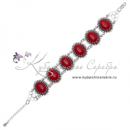 Серебряный браслет с сердоликом, арт №3320/4 Серебряный браслет с сердоликом