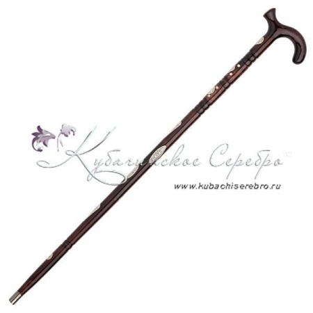 Трость с серебряными вставками, дерево берёза, 96,5 см