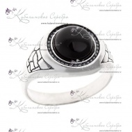 Кольцо-перстень мужской с агатом (Новинка) 3706 