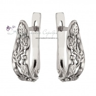 Серьги из серебра "Листья" 8300