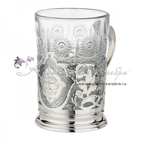 Подстаканник из серебра с литой ручкой 