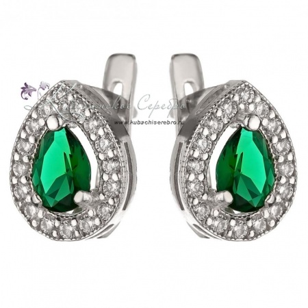 Серьги из серебра Капелька