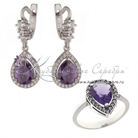 Комплект серебряный Капелька