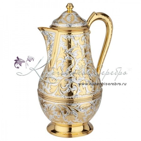 Кувшин из серебра 999 пробы с позолотой на 2700 мл 