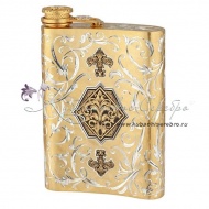 Позолоченная фляга с холодной эмалью на 240 мл, арт №6539