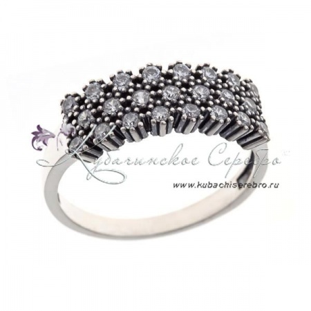 Кольцо серебряное с цирконами, арт №6834/1 Кольцо серебряное с цирконами
