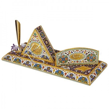 Настольный набор с позолотой и горячей эмалью 