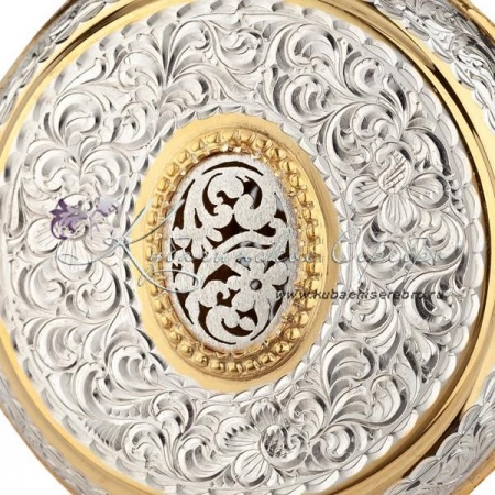 Авторская фляга с позолотой на 130 мл , арт №1934  Авторская фляга с позолотой на 130 мл