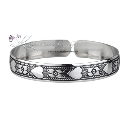 Браслет с оксидированием Сердце (Новинка)