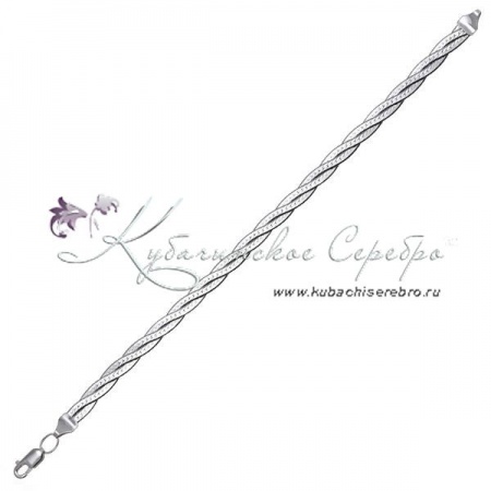 Косичка из 3-х цепочек Монтреаль граненая, ширина 5 мм 