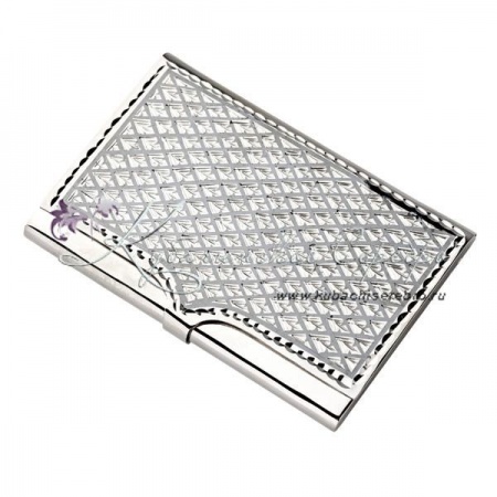 Визитница серебряная Ромб 