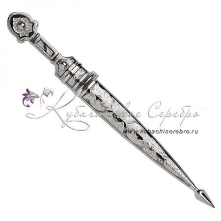 Подарочный набор из серебра, кинжал + рог 