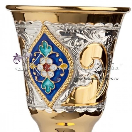 Рюмка с эмалью и позолотой на 50 мл 