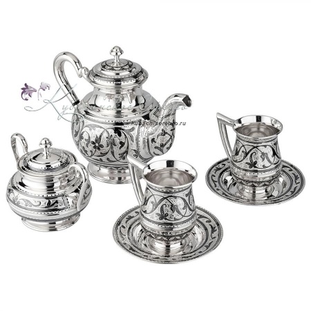 Сервиз для чая на 2 персоны 925 пробы (Новинка)