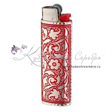 Футляр под зажигалку с холодной красной эмалью (Новинка)