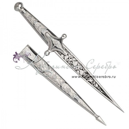 Кинжал серебряный Финка, 32,5 см 