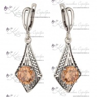 Серьги серебряные с камнем  6894/2