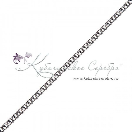 Цепь серебряная, плетение бисмарк, ширина 3 мм 