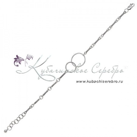 Браслет серебряный из двух колец (Новинка)