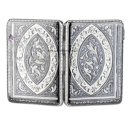 Портсигар серебряный с чернью (Новинка)