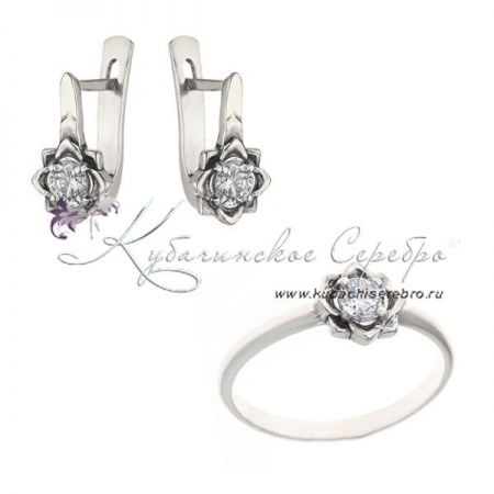 Комплект серебряный Розочка