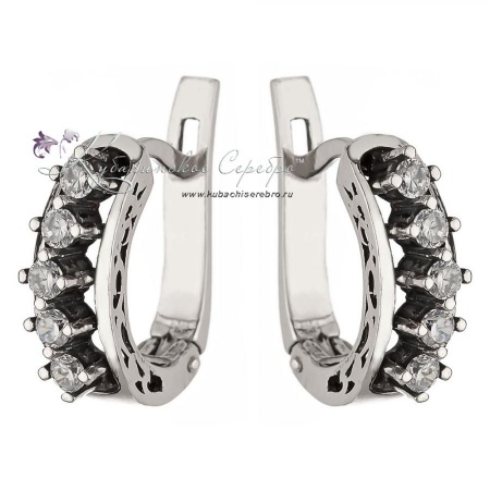 Серьги из серебра с цирконами