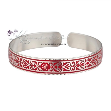 Браслет с красной холодной эмалью